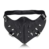 ☃☃Farbe:(SchwarzGothic Punk Rock Steampunk Maske für Motorrad Motor Bike Rider, winddicht, staubdicht.
