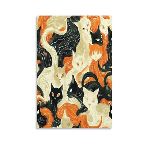 Cuadros modernos de gatos en lienzo TNSGHAVED decorativos de 50x75 cm