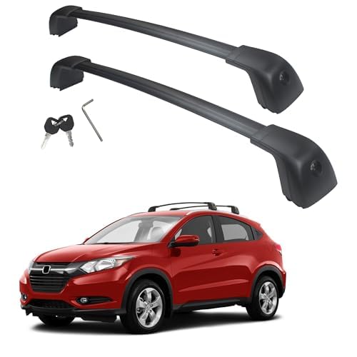 Autekcomma Roof Rack CrossBars Replacement for Honda HRV 2016-2019 Aircraft Aluminum Black Matte with Anti-Theft Locks Max Loading Up to 260 LB(ONLY FIT HRV with Original Factory ROOF Side Rail)
