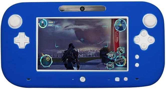 Silicone Rubber Case for Wii U Console Protector Ultra Soft Gel Cover Skin Shell-Blue