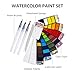 Watercolor Paint set – 42 Assorted Colors with 3 Brushes – Perfect Foldable Watercolor Field Sketch Set for Outdoor Painting –Travel Pocket Watercolor Kit