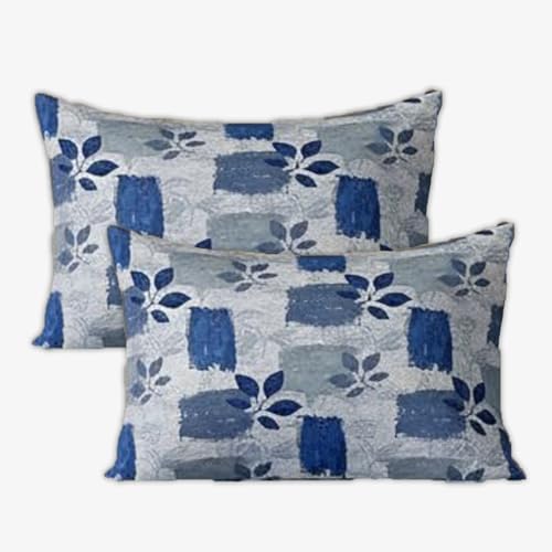 Image of Trance Home Linen 180 TC 100% Cotton Printed Pillow Covers | Pillow Cases | Set of 2 Piece Pillow Covers only |Standard Size (18 X 28 inch, Blue Beech)