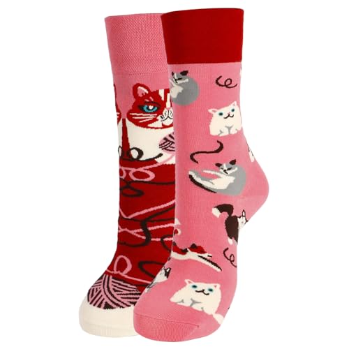 Katzen Socken Damen 39-42 Lustige Socken Personalisierte Geschenke