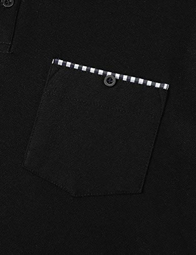 Image of GHYUGR Men's Polo Shirts Short Sleeve Slim Fit Polo Casual Plaid Splice T-Shirts