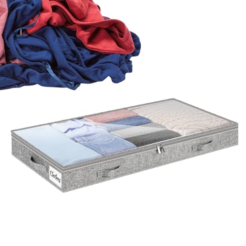 Contenedor de almacenamiento debajo de la cama - Caja de mantas de gran capacidad 100x50x10cm, bandeja de almacenamiento organizador de armario | Zapatero para dormitorio, dormitorio, colegio,