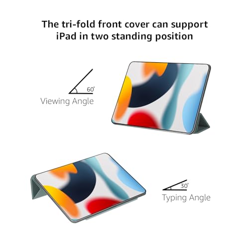 Image of Amazon Basics Case for iPad 7 /8 /9 Generation 10.2 inch (2019 /2020 /2021) Pencil Holder, PU Leather, Trifold Stand, Auto Wake /Sleep, Soft TPU Back Case Cover