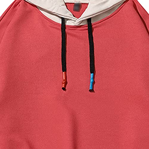DGHM-JLMY Sudadera con capucha para hombre color contraste miniatura 5