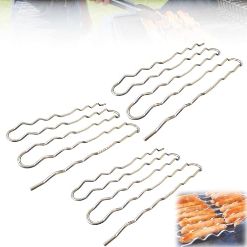 Lot de 3 grilles rotatives à 360° en acier inoxydable pour hot dogs et saucisses, pour pique-nique, camping, barbecue