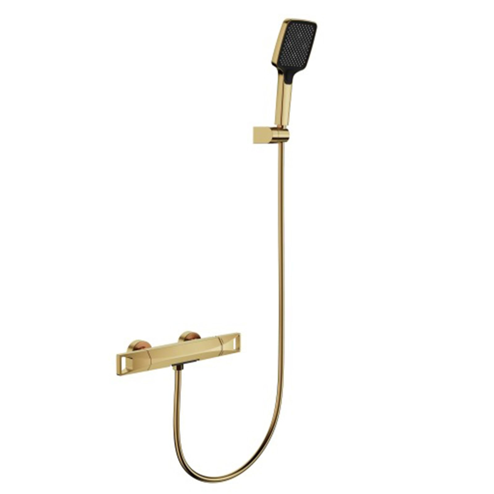 Mitigeur de bain cascade or brossé design élégant avec douchette