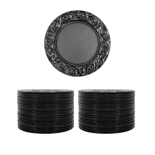 100 platos cargadores redondos reutilizables de 13 pulgadas miniatura 1