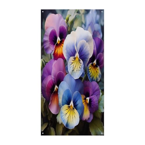 Bannière de bienvenue Pansy de grande taille pour déco extérieure
