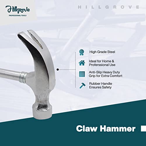 Image of Hillgrove HGCM145M1 Combo of 4Pcs- Plier, Adjustable Wrench, 5in1 Screwdriver Set, Claw Hammer Hand Tools Kit