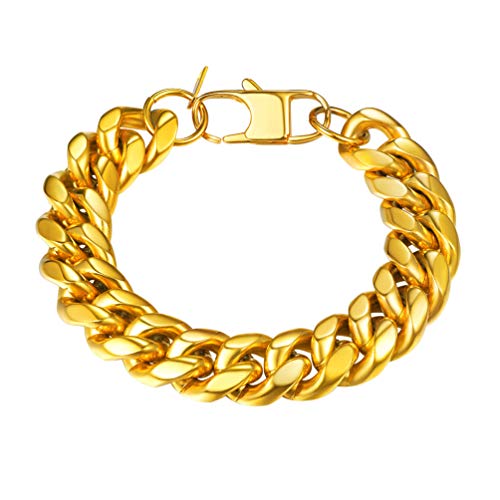 Prosteel Chunky Gold Bracelet Miami Cuban Link Chain Heavy Duty Strong Hiphop Women Men Jewelry Rocker Biker Rapper Bracelets #TOP10