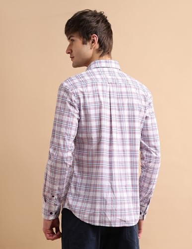 Image of U.S. POLO ASSN. Checked Regular Fit Cotton Shirts for Men - 100% Cotton, Full Sleeve Mens Casual Shirts