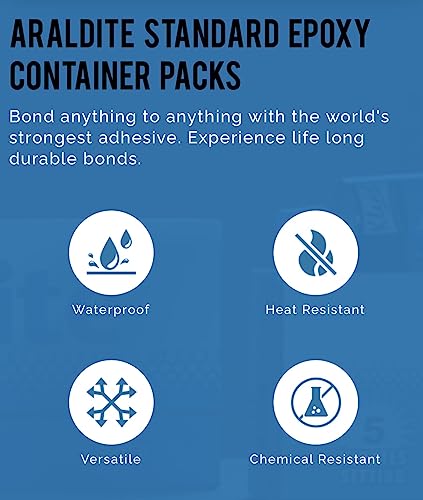 Araldite Standard Epoxy Adhesive (Resin 100g + Hardener 80g) 180g with free 3 meter measuring tape