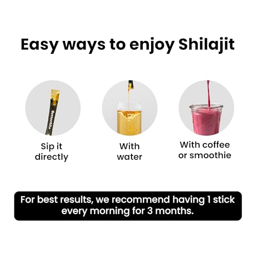 Better Alt Pure Himalayan Shilajit/Shilajeet Energy Sticks with Organic Honey,Naturally Sweeter & Tastier|Helps muscle recovery|Boosts Strength & Improved energy, 85+ Trace Minerals,75%+ Fulvic Acid