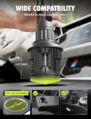Image of Bracketron OneClick Cup Phone Holder for Car, 360 Rotation Expandable Base