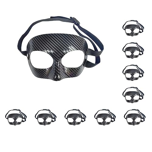 10 set basketmask vuxna män kvinnor nässkydd fotboll mask ansikte nässkydd halv ansikte näsa, stora ögon, övre halva ansiktet