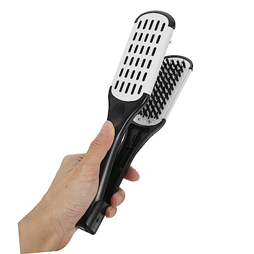 Peine alisador moldeado con cerdas de jabalí herramienta de estilizado de doble cara para alisar y desenredar para todo tipo de cabello compacto y fácil de usar miniatura 3