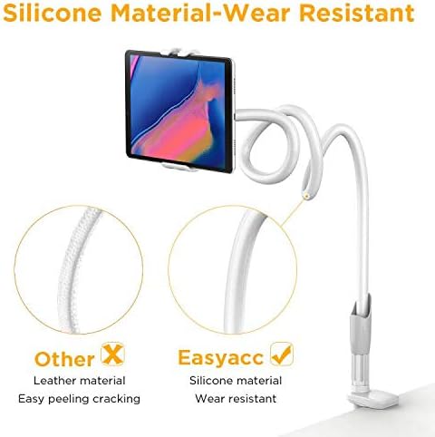 Gooseneck Tablet Holder, EasyAcc Tablet Stand 1M Flexible Arm Clip Tablet Mount for iPad Pro 10.5, iPad Mini 7.9, iPad Air 9.7, Galaxy Tabs, iPhone 12 SE 2020, Galaxy S20 A51 M31, More 4-10.6" Devices