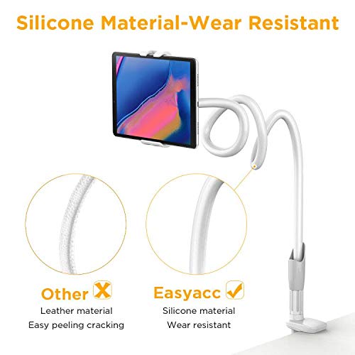 Gooseneck Tablet Holder, EasyAcc Tablet Stand 1M Flexible Arm Clip Tablet Mount for iPad Pro 10.5, iPad Mini 7.9, iPad Air 9.7, Galaxy Tabs, iPhone 12 SE 2020, Galaxy S20 A51 M31, More 4-10.6" Devices - Thumbnail 2