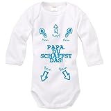 langarm Babybody mit Aufdruck: PAPA DU SCHAFFST DAS! (Blau) (62/68)
