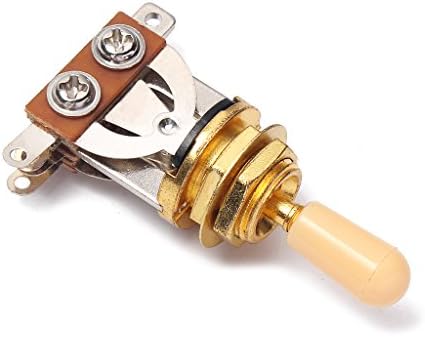 Alnicov 3 Way Pickup Selector Toggle Switch for Les Paul LP Electric Guitar Part,Cream Tip