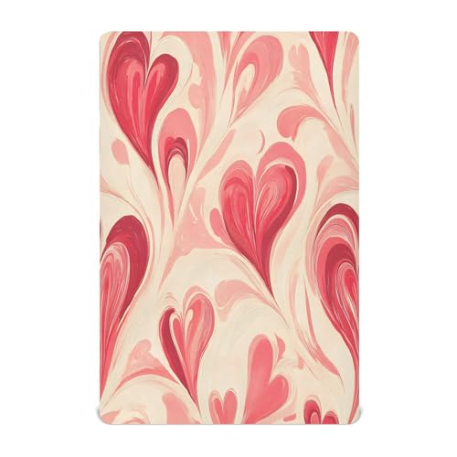 Ttgoth Sábana Bajera Ajustable para Cuna para niños y niñas, sábana de Punto Jersey para Cuna para el día de San Valentín, sábana para Cuna estándar y colchón de Cama Infantil, acogedora, Suave,