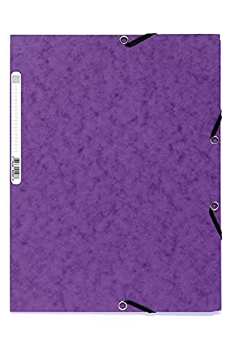 Exacompta - Réf. 55508E - Carton de 25 chemises à élastiques - pochettes 3 rabats - en carte lustrée 400 g/m2 - dimensions 24 x 32 cm pour documents au format A4 -...