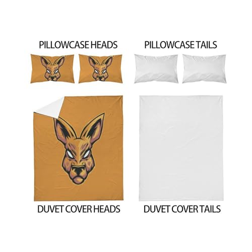 Housse de couette double Animaux Land microfibre infroissable et anti-décoloration 200x200cm