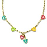 Heart & Crystal Kids Necklace- Girls Jewelry Sets Best Gifts- 18k Gold Plated Fashion Jewelry