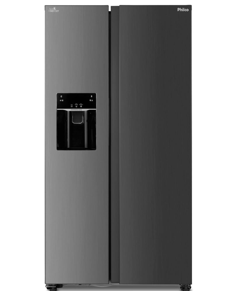 Refrigerador side by side PHILCO frost free prf613id eco inverter 513l inox 127v