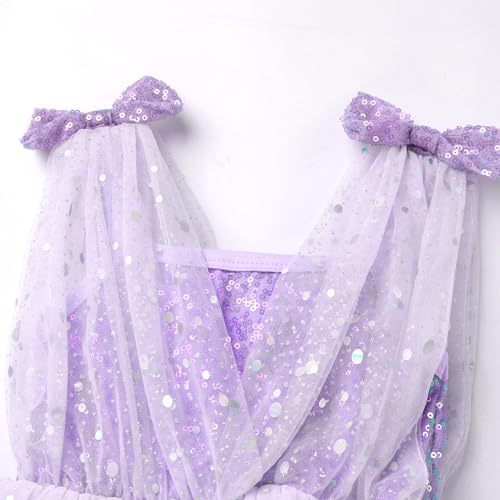 OBEEII Baby Girl Sequin Dress Toddler Sleeveless Sparkly Tulle Birthday Party Dress Flower Girl Princess Photshoot Dress4