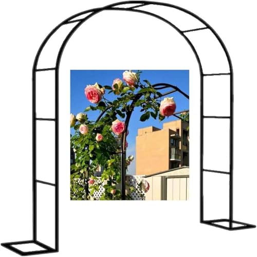 UZAMIRLEX Arco de Jardín con Estructura Metálica, Arco de jardín/Arco de Boda con Base extraíble(Black,W3.5M*H2.2M)