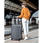 NINETYGO Carry On Luggage 22x14x9 Airline Approved, 20 Inch Luggage with Smooth Spinner Wheels, Expandable, Hard Shell PC Suitcase, Lightweight Travel Luggage, TSA Approved (Grey, Rhine Max) - Image 2