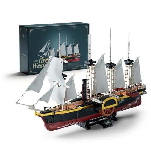 Nifeliz Great Western Steamship Model Kit 1948 pieces NF10346 with Display Stand