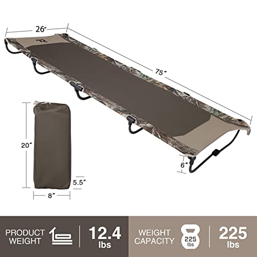 Tr Camping Cots Foldable For Adults,20 Second Set Up Folding Portable Cot Bed,Us Patented Camping Sleeping Cots For Outdoor Hunting Fishing With Carry Bag(Camo) #TOP5