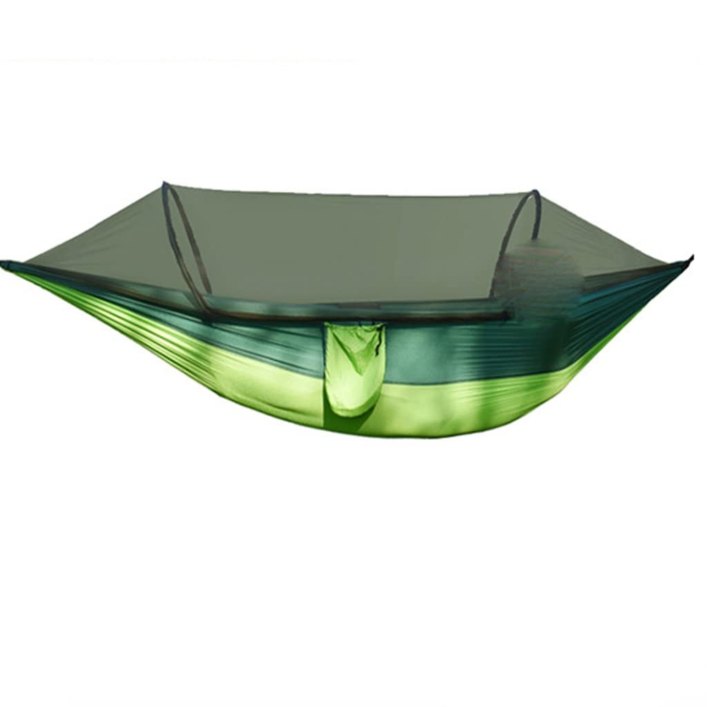 Hamac en filet nylon pour camping avec poteau ouverture rapide