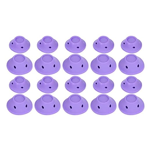 20 Pcs Magic Hair Rollers, Heatless Soft Silicone Hair Curlers with 10 Pcs Small and 10 Pcs Large Portable Self Grip Heatless Hair Curlers for All Hair Types, DIY Hair Styles, Women, Girls (Purple)