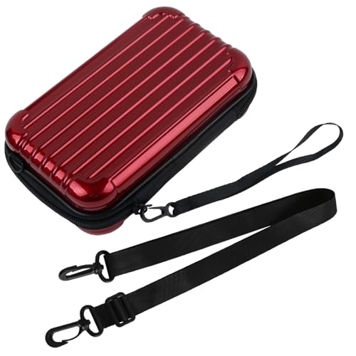 ASUNFO Roter Hartschalen-Kosmetikkoffer mit Gurten
