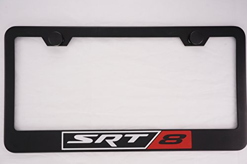 Fit SRT8 Matt Black Liecnese Plate Frame with Caps