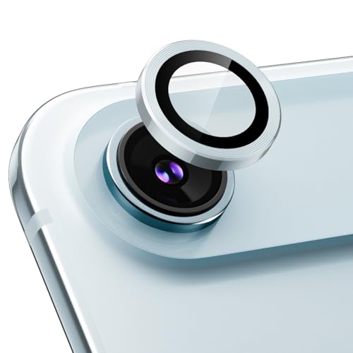 Podick カメラフィルム iPhone Air 用 カメラカバー 9H強化ガラス アルミ合金 アイフォンAir カメラ保護 キズ防止 耐衝撃 高透過率 黒縁取り 露出オーバー防止 極薄 いphone Air レンズカバー プロテクター グレーブルー