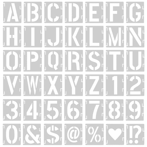 42 Pièces Pochoirs Lettres et Chiffres Réutilisables Pochoir Alphabet 15,2 cm Plastique Pochoir Chiffre pour Scrapbooking Peinture Artisanat Bricolage...