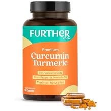 Further Food Premium Curcumin Turmeric Capsules 500mg Organic, High Potency with Black Pepper & Avocado Oil