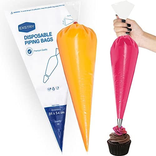 EXSTRY 100 Piping Bags Disposable - 12 inches Thick,Tear-Proof Icing ...