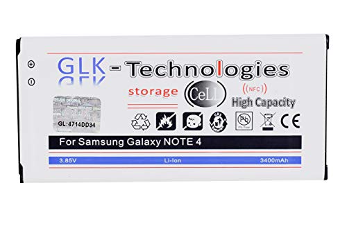 Original GLK de Technologies® batería para Samsung Galaxy Note 4 IV SM N910 F con 3400 mAh batería de Alto Rendimiento con NFC