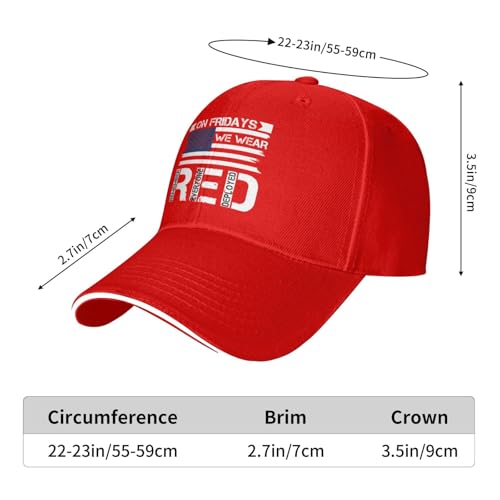 Gorra de béisbol roja unisex ajustable miniatura 6