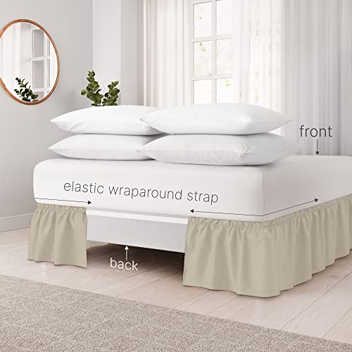 Ruffled Cream Full Bed Skirt – Hotel-Quality Ruffles For Full Beds With 15 In. Drop – Elastic Wrap Around Dust Ruffle Full Bedskirt For Easy Fitting With Brushed Fabric By Cgk Unlimited #TOP2