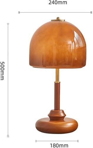 Miniatura 7 de Lámpara de mesa vintage, cúpula de cristal, luz de escritorio, mesita de noche, lámpara de acento, moderna lámpara de mesa auxiliar para sala de