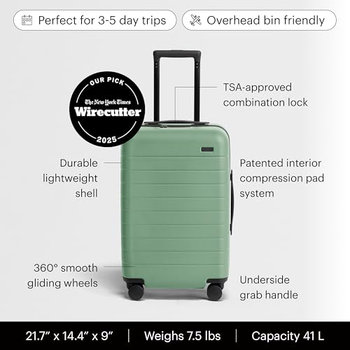 Away Carry-On Luggage - 22-Inch Lightweight Hardside Suitcase with 360° Spinner Wheels, Interior Compression System, TSA-Approved Lock - Sea Green